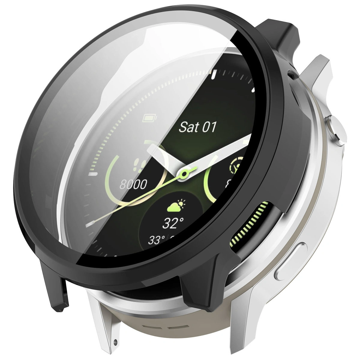 Wizualizacja nakładania etui Bizon Case Watch Adamo do Garmin Venu 4 41 mm